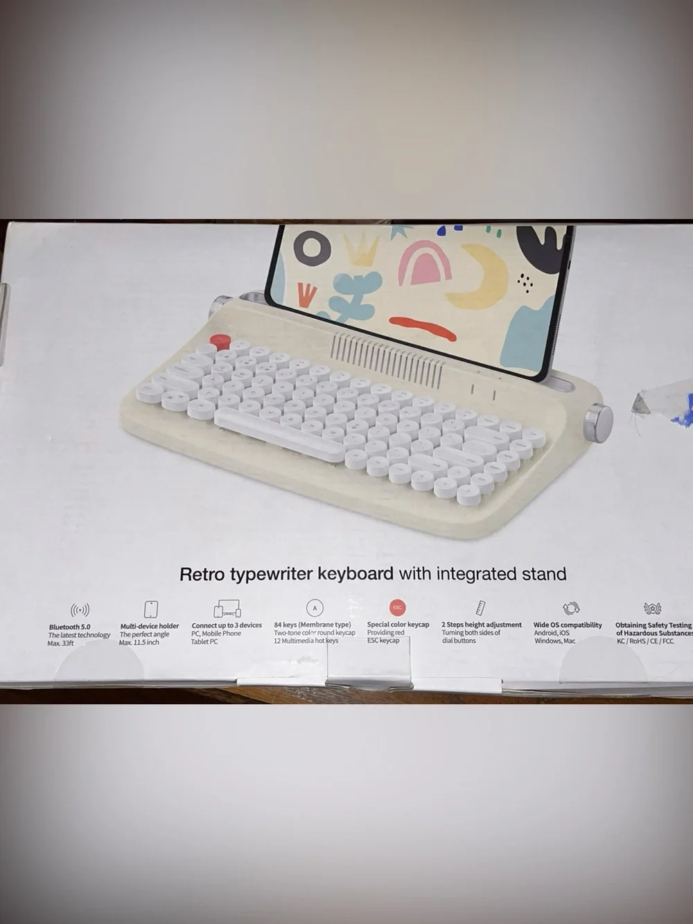 Yunzii Actto Retro Mini Bluetooth Keyboard B303 - Cream/White